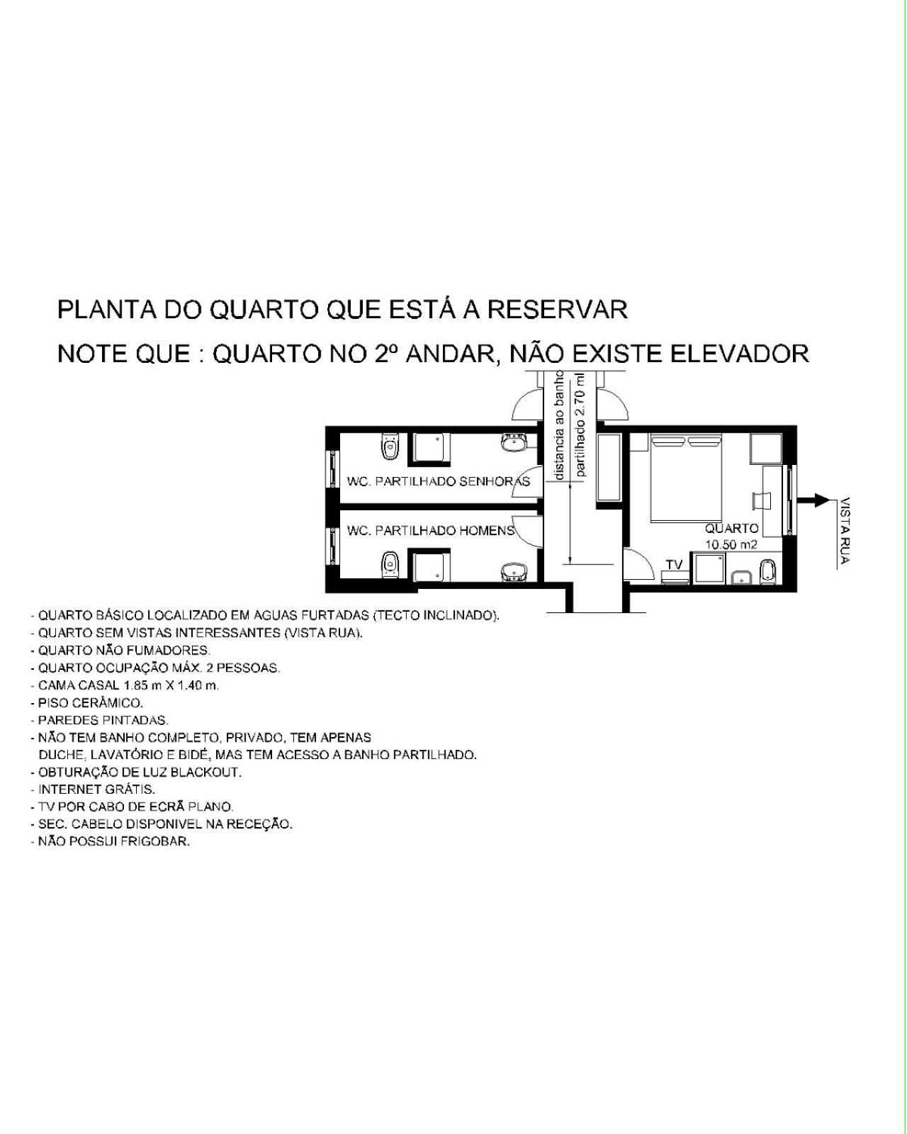 Quarto Duplo com Chuveiro Privado